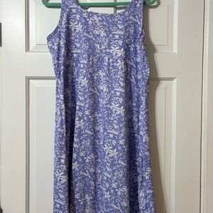 Floral Blue Swimsuit Cover-up Dress